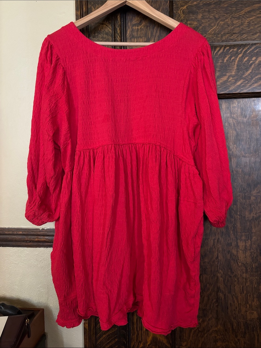 Free People Beach Red Babydoll Dress